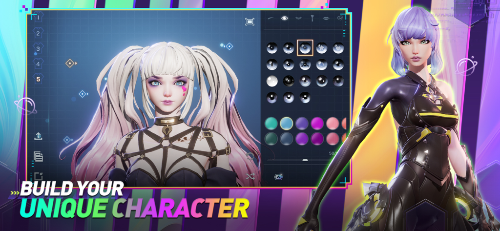 Dragon Raja Charakteranpassungsbildschirm mit detaillierter Anime-Avatarerstellung