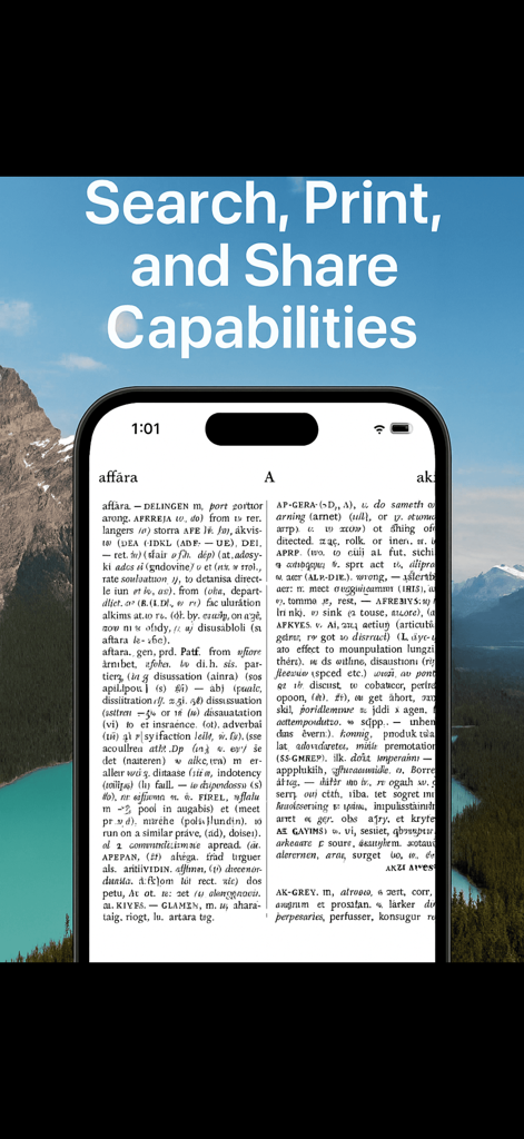 PDF Reader 2025 - App mobile PDF Reader 2025 che visualizza un documento con funzioni di ricerca e condivisione