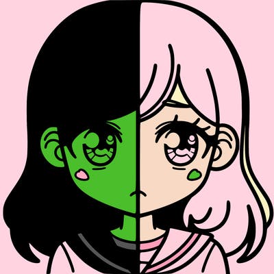 a split of a girl