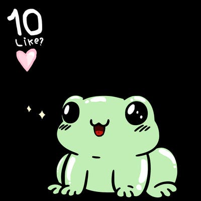 a cute frog with a mushroom hat