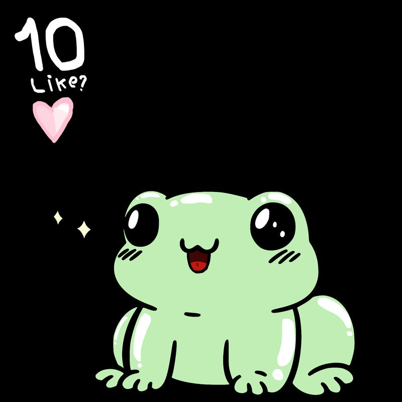 a cute frog with a mushroom hat