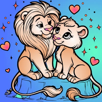 lion and lioness inlove