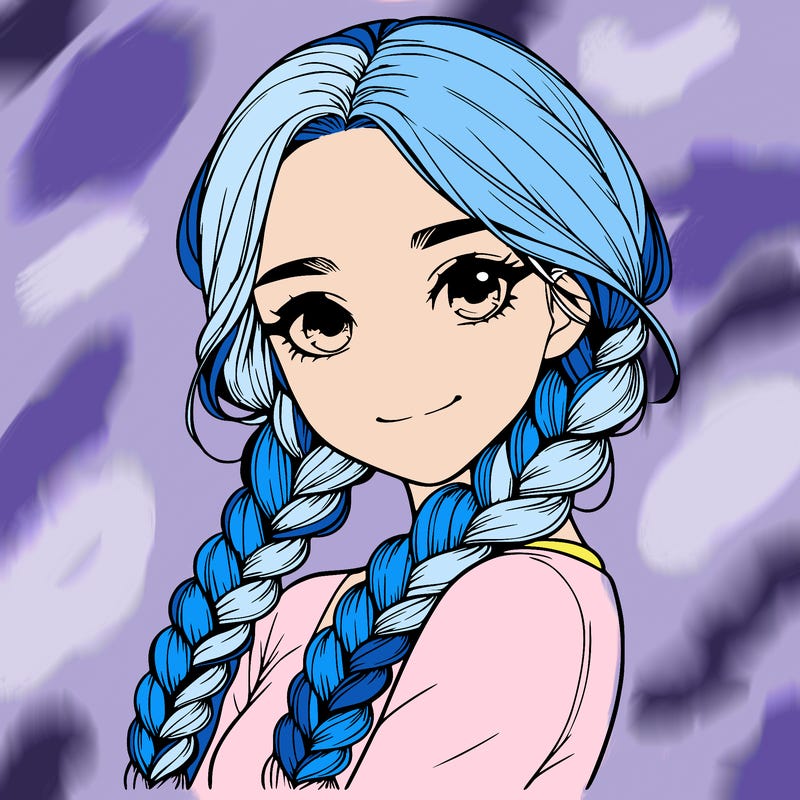 realistic girl with braids