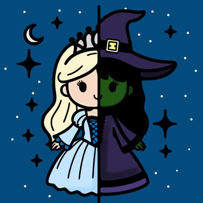 split princess and witch
