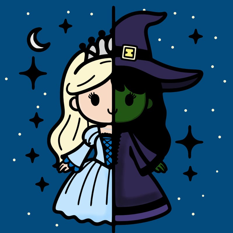 split princess and witch