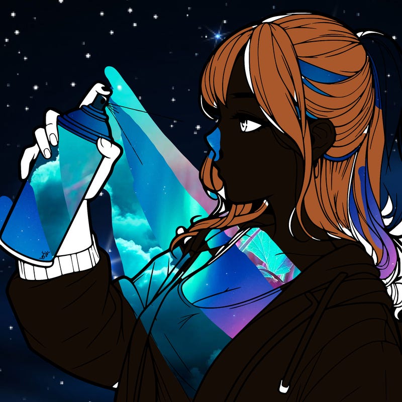 a realistic girl spray, painting