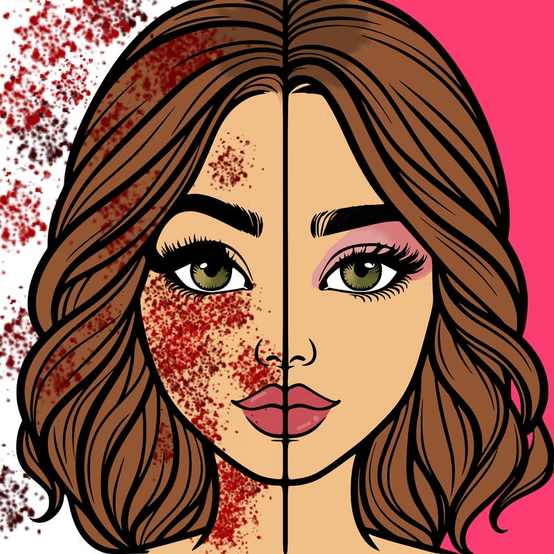 realistic girl split half