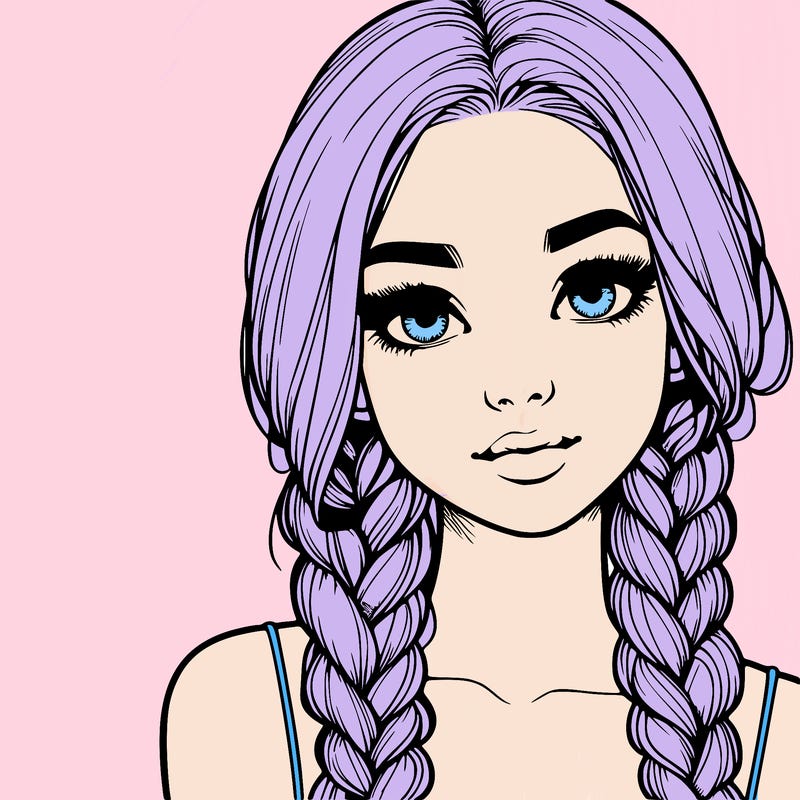 realistic girl with braids