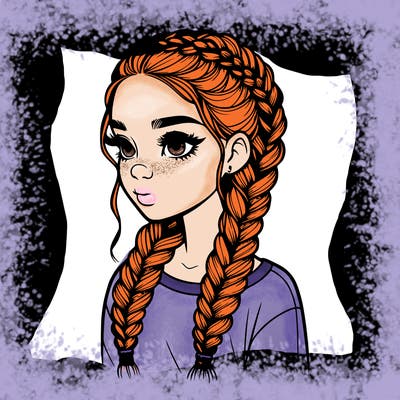 realistic girl with braids