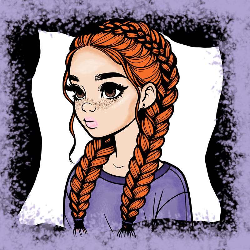 realistic girl with braids