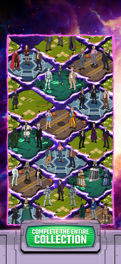 Doctor Who: Lost In Time - A vast collection of characters from the Doctor Who universe including various Doctors and enemies like Daleks and Cybermen.