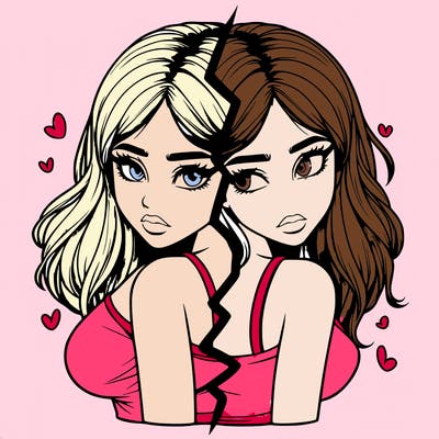 realistic girl split