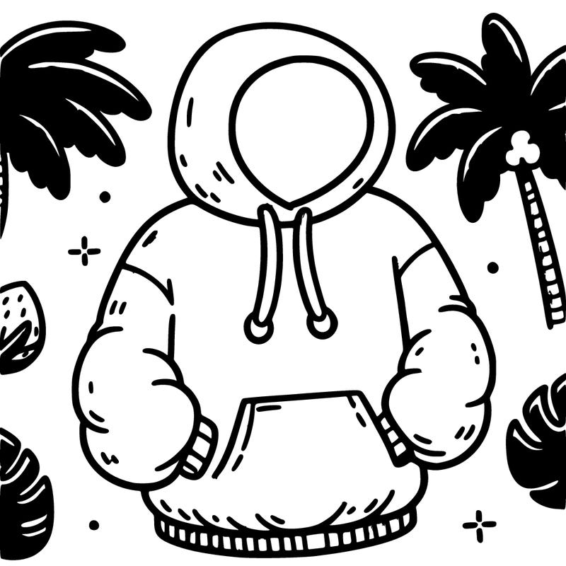 pink palm puff hoodie