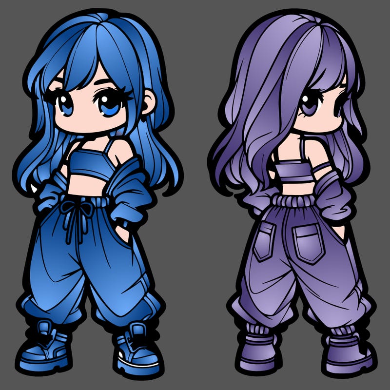 girl in crop top and baggy pants