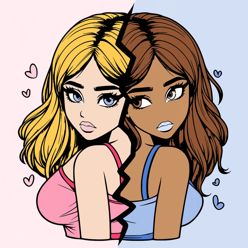 realistic girl split