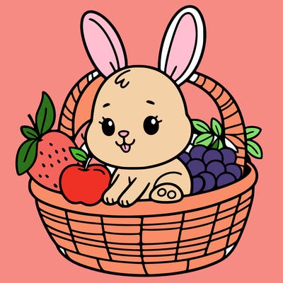 bunny in a fruit basket