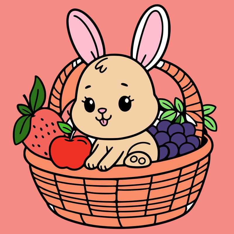 bunny in a fruit basket