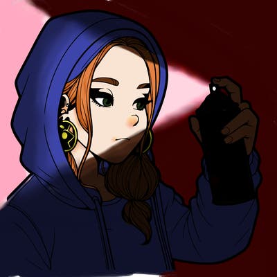 a realistic girl, spray painting