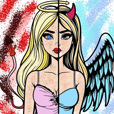 devil vs angel realistic girl