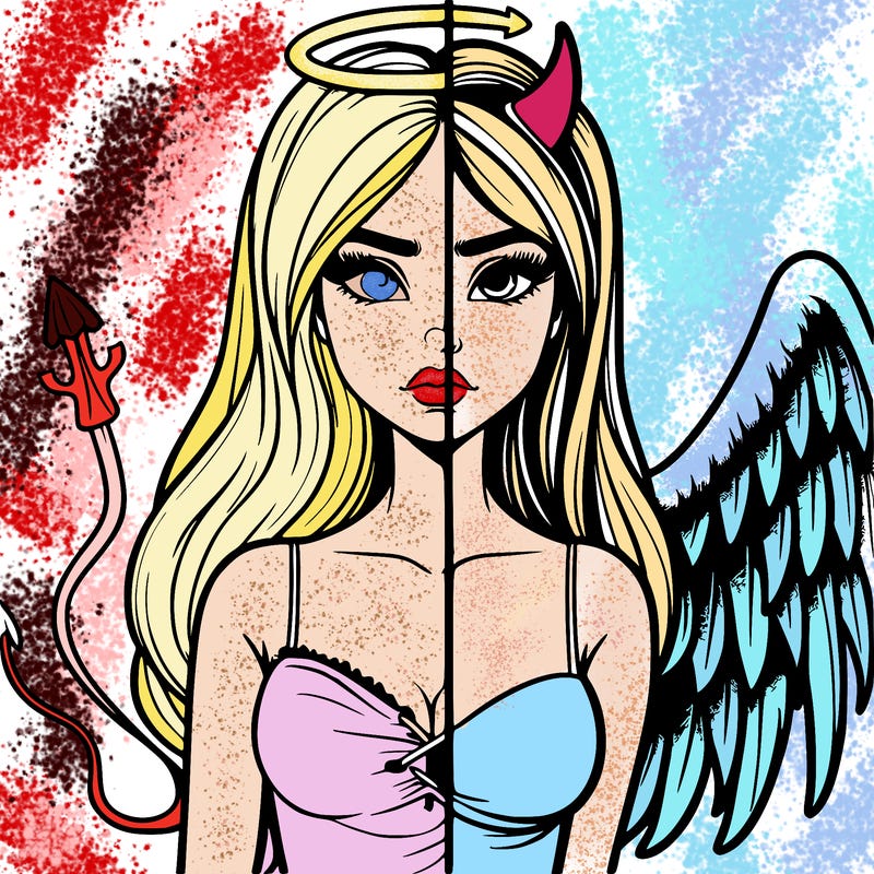 devil vs angel realistic girl