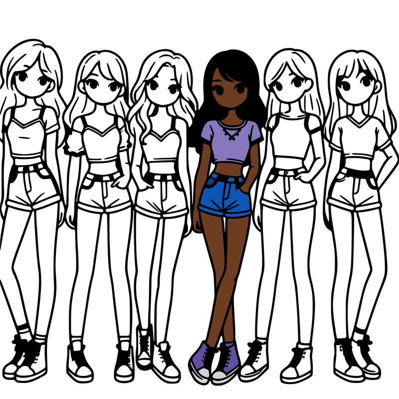 a group of girls wearing crop tops and shorts