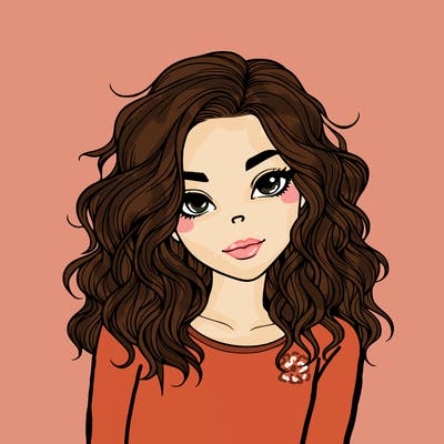 realistic girl with a wavy hair