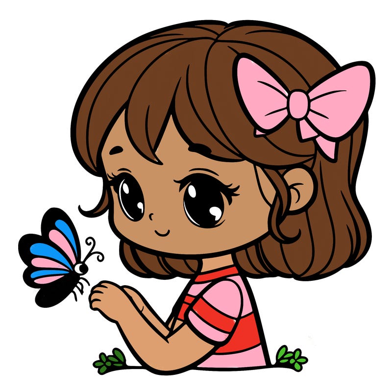 girl with a butterfly
