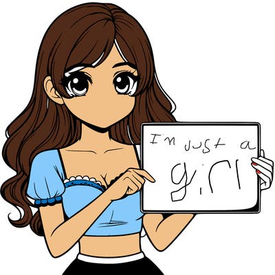 realistic pretty girl holding blank sign