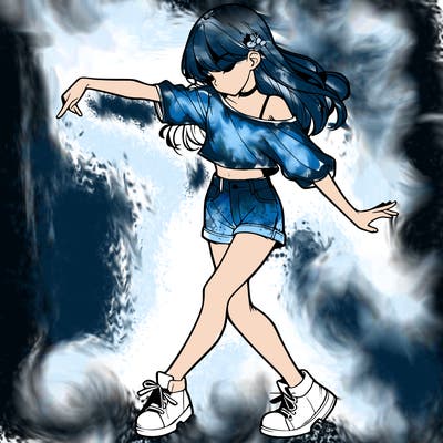 realistic girl danceing
