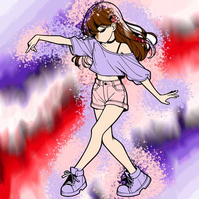 realistic girl danceing