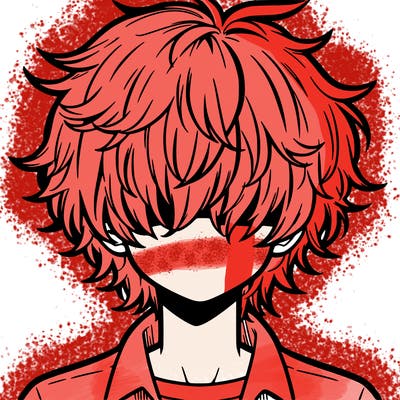 manga boy fluffy hair covering his eyes