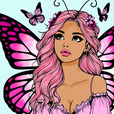 butterfly fairy realistic girl