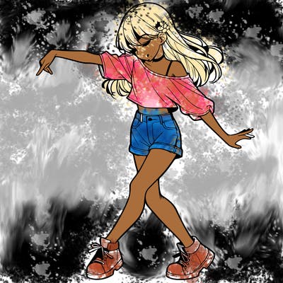 realistic girl danceing