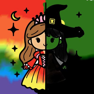 split princess and witch