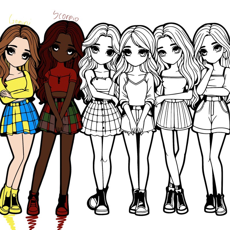 a group of girls realistic