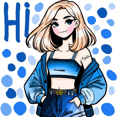 a realistic girl with a crop top and short shorts in an open jacket