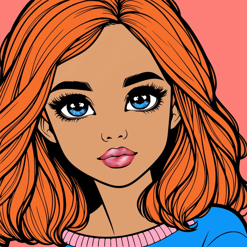 realistic girl whith cute eyes