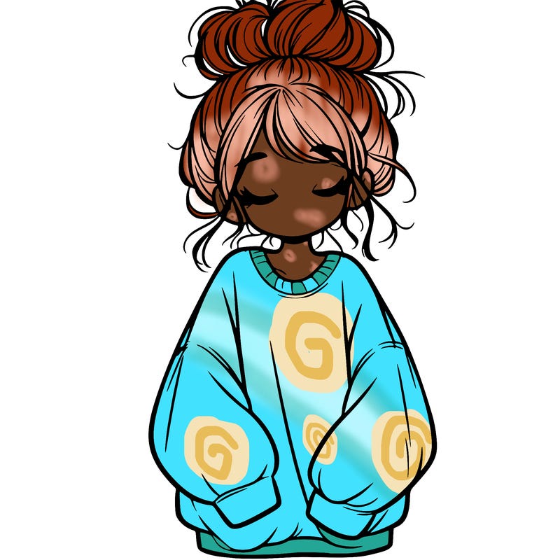 girl with baggy sweatshirt and messy bun