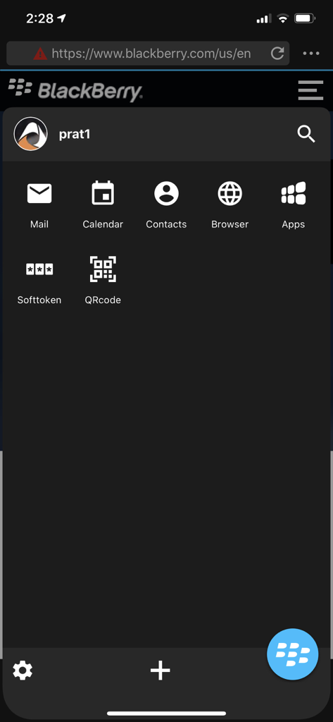 BlackBerry Access - BlackBerry Access app interface showing enterprise productivity icons including mail, calendar, and secure browser