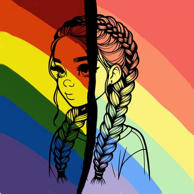 realistic girl with braids