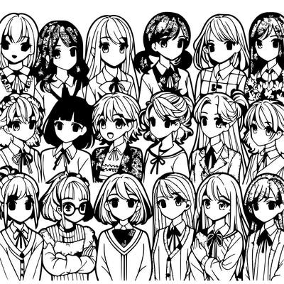 many manga girls