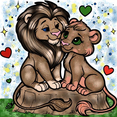 lion and lioness inlove