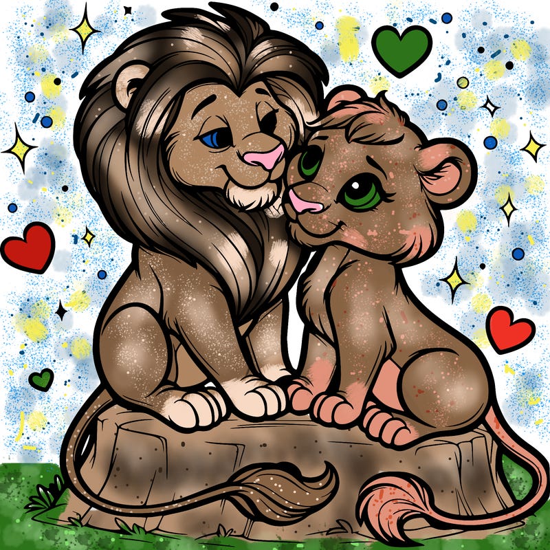 lion and lioness inlove