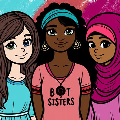 three sisters with a best sisters necklace