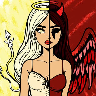 devil vs angel realistic girl
