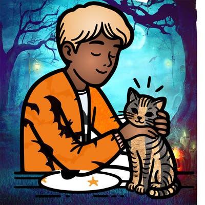 a human petting a cat