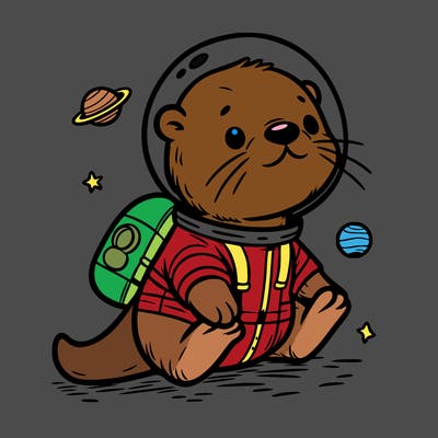 otter in a space suit