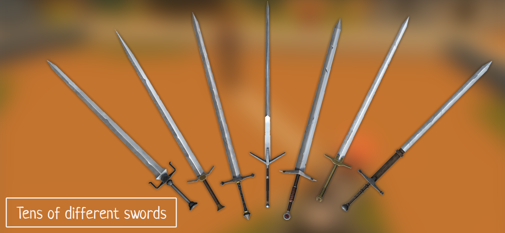 Slash of Sword - Una colección de diferentes espadas disponibles en el juego de gladiadores Slash of Sword