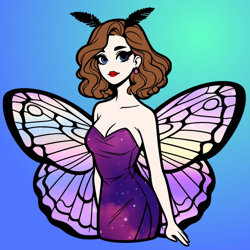 woman with moth wings