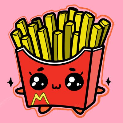 a cute. french fries